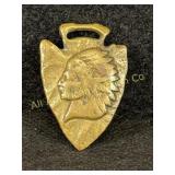 Early 1900ï¿½s Native American watch fob, brass