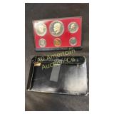 1975 U.S. Mint Proof set, 40% silver dollar, half