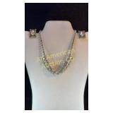 Vintage rhinestone necklace and earring set