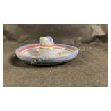 Mexico made pottery Sombrero ash tray/trinket dish