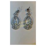 Vintage drop earrings, sterling silver