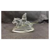 Vintage glass "Rocking Santa" candy container