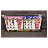 Vintage slot machine back glass, 19.5" x 9.25"