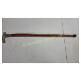 Vintage metal handle walking stick cane, 35"