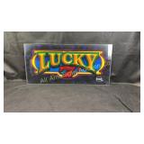 Vintage slot machine back glass, 20.25" x 9.5"