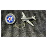 World War II sterling silver Army Air Force pins
