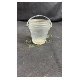 Vintage water bucket glass candy container