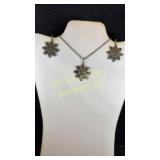 Sterling silver filigree flower set
