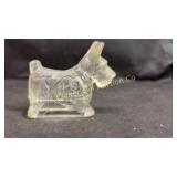 Vintage glass yorkie candy container