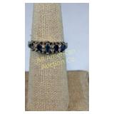 Sterling silver ring, size 7., blue & clear stones