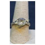 "Trinity" sterling silver engagement ring, size 10