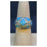 Eric Grosbard turqouise blue inlay sterling ring