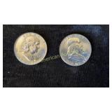 Two 1963 D Franklin half dollar, uncirculated