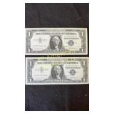 Two 1957 Silver Certificates, uncirculated & in
