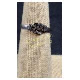 Sterling Celtic knot band ring, size 7