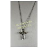 Sterling knoted cross crucifix necklace & pendant