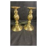 Pair of  Fredrich Cooper brass candlestick holders