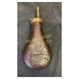 Vintage brass powder horn made in Italy