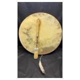 Huron Tom Tom rawhide drum, 20' diameter