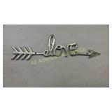 Cast aluminum 'LOVE' plaque, 15'