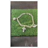 Sterling silver Italy bracelet with 3 religious