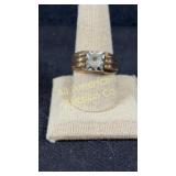 Gold plated sterling ring, size 10.25, marked