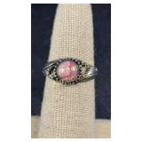 Sterling ring with rhodocrosite stone, size 6.25