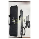 'Ducks Unlimited' 3 knife set in carrying case