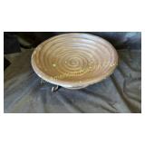 Vintage heavy aluminum 'Spiral' fruit bowl