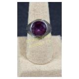 Sterling ring marked 'Taxco Sterling'.w/ amethyst