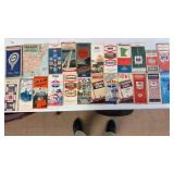 Mixed lot of vintage oil company road maps, etc.
