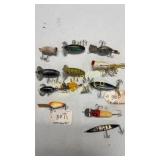 Twelve vintage fishing lures, various