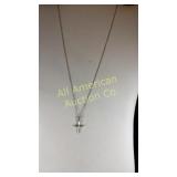 Beau Sterling crucifix necklace, 18'