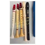 5 vintage recorders, 3 Flutophones, Angel & Au Los