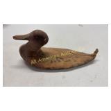 Vintage leather duck decoy, unknown maker, 12'