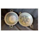 Two heavyweight copper cookware items, escargot or