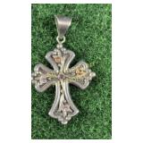 Crucifix pendant marked 'Crossroad Buckles & ???