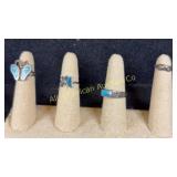 Four Native American looking rings none are marked