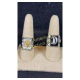 Two rings marked 'nickel silver', both size 9