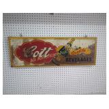 VINTAGE COTT BEVERAGES EMBOSSED METAL SIGN