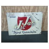 VINTAGE JIC JAC SODA EMBOSSED METAL SIGN