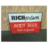 VINTAGE RICHARDSON ROOT BEER EMBOSSED METAL SIGN