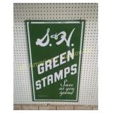 PROCELAIN S&H GREEN STAMPS DOUBLE SIDED SIGN