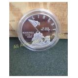 2005 MARINE CORPS ANNIVERSARY SILVER DOLLAR