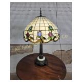 VINTAGE LARGE STAIN GLASS DOUBLE LIGHT LAMP