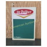 VINTAGE DR. PEPPER PAINTED METAL MENU SIGN