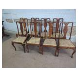 ANTIQUE QANN WALNUT CHAIRS - SET OF 8