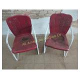 2 ANTIQUE METAL LAWN CHAIRS