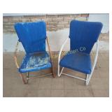 2 ANTIQUE METAL LAWN CHAIRS