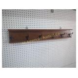 VINTAGE OAK COAT / HAT RACK 6 HOOKS